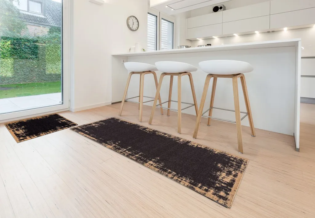 Chemin de table de cuisine marron lavable - Tapis de sol polyvalent - 4