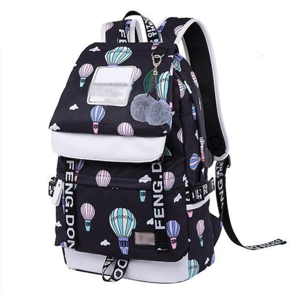 Sac de cours pour collège et lycée avec USB, format A4, nylon bleu