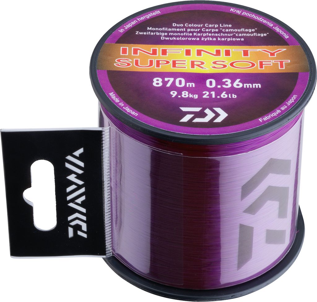 DAIWA Infinity Line Super Soft, 3000m, 0,33mm, 8.3kg / 18,3lbs, violett, Monofil Angelschnur, 12982-333