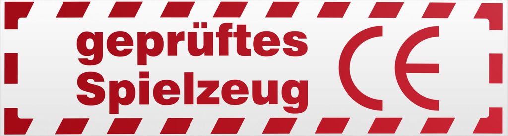 Kiwistar es Spielzeug gestreift Magnetschild Schild magnetisch - 30cm Rot - reflektierend - Magnetfolie für Auto PKW Kfz