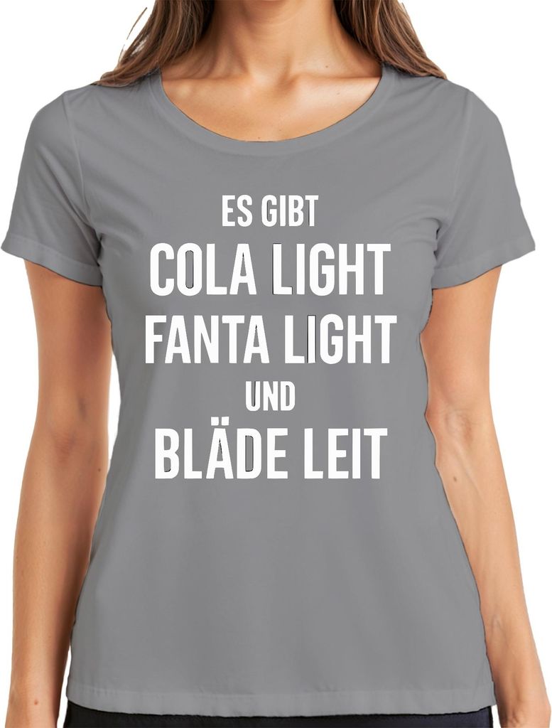 Cola Light Fanta Light und bläde Leit Lustig Sarkastisch Freunde Damen T-Shirt, Grau, M