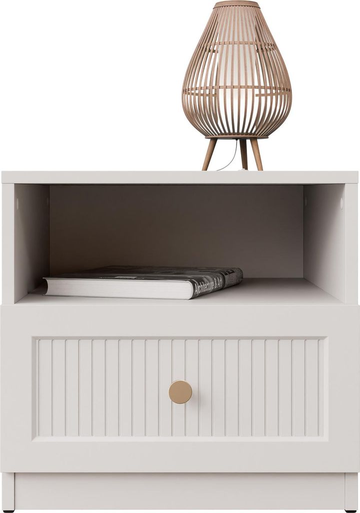 MIRJAN24 Nachttisch Ferena, Nachtschrank mit eins Schublede, Schlafzimmer (Farbe: Cashmere)