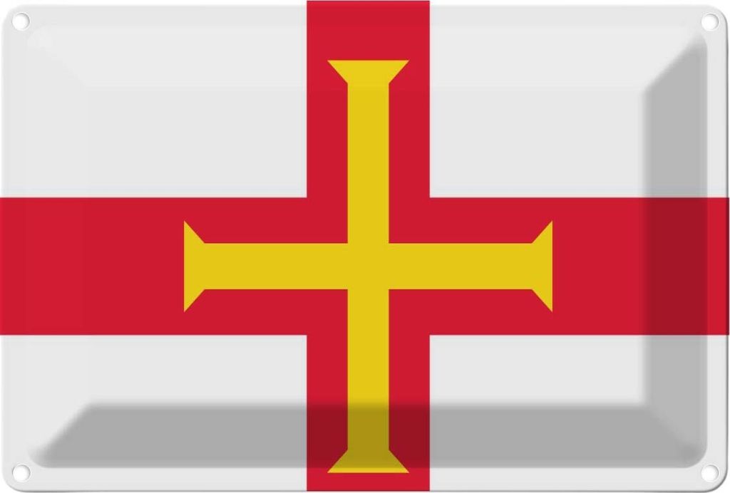 vianmo Blechschild 20x30 cm Guernseys Guernsey Flagge Fahne Wappen