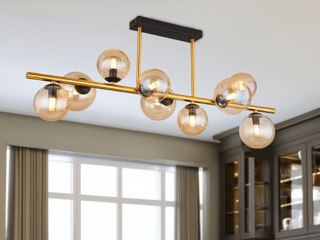 Globo Lighting Deckenleuchte Metall schwarz matt, 9x G9 LED Produktbild 