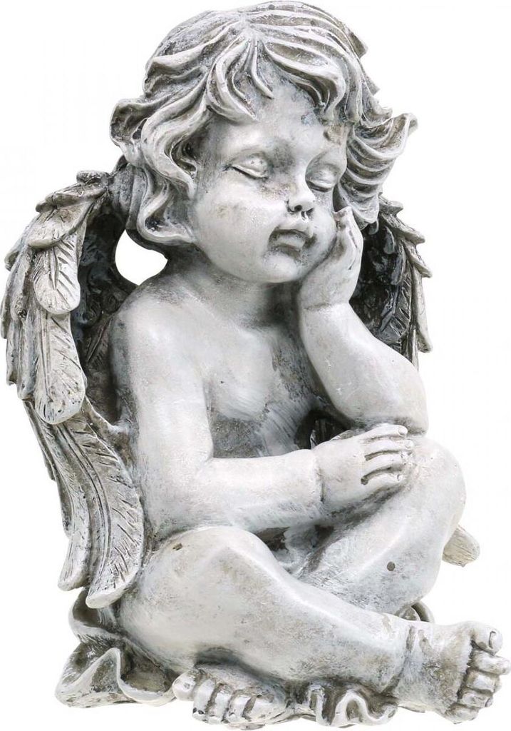 Grabengel in Grau - Friedhof Engel Grabfigur 24cm - Produktbild 