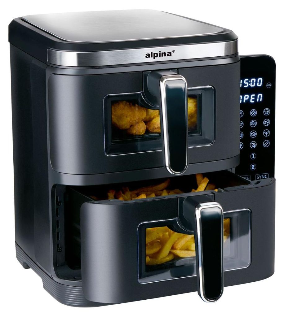 Friggitrice ad aria Alpina a 2 vani  - Airfryer 11 L - 2 Immagine del prodotto 