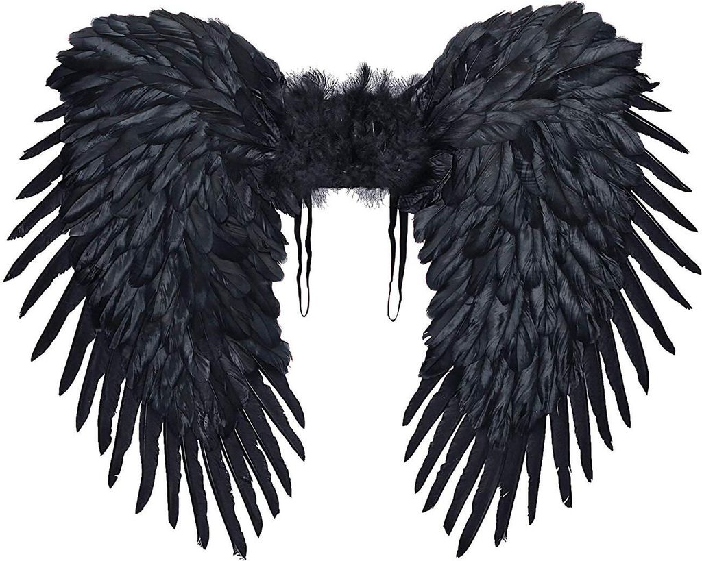 Schwarze Federflügel 80x65cm Produktbild 