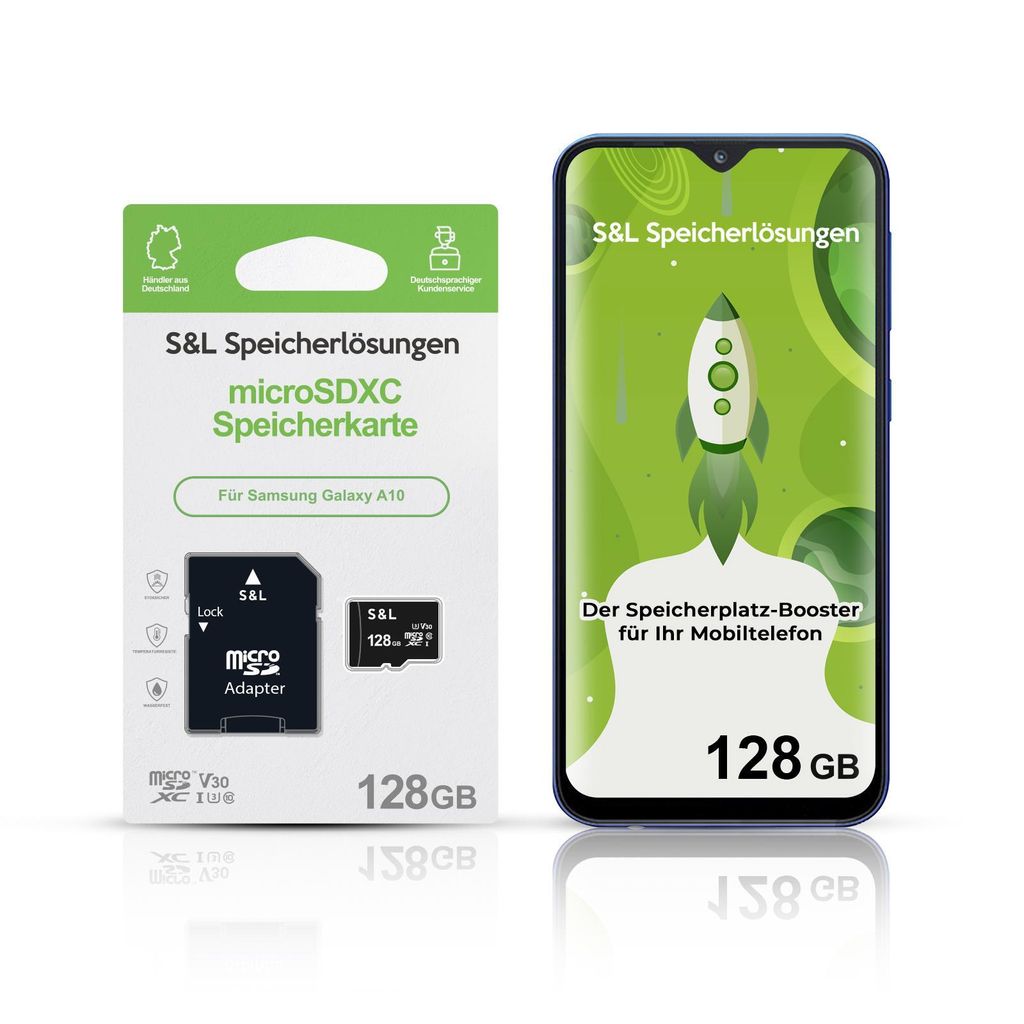 microSD Speicherkarte S&L für Samsung Galaxy A10 - Speicherkapazität: 128 GB