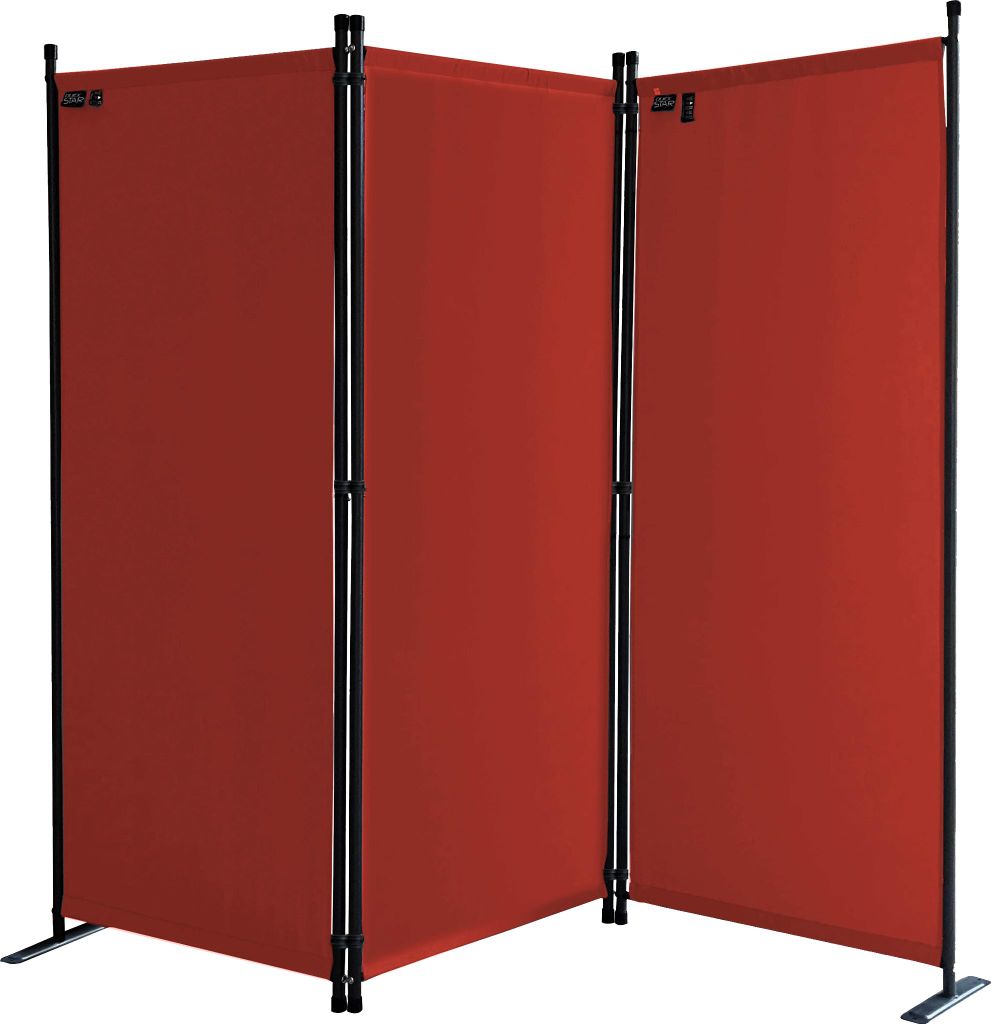 Paravent 3 Teilig 170 x 165 cm Rotorange - Garten & Balkon Sichtschutz Stellwand Innen & Außen - Raumteiler Trennwand Faltbar Blickdicht & Wetterfest