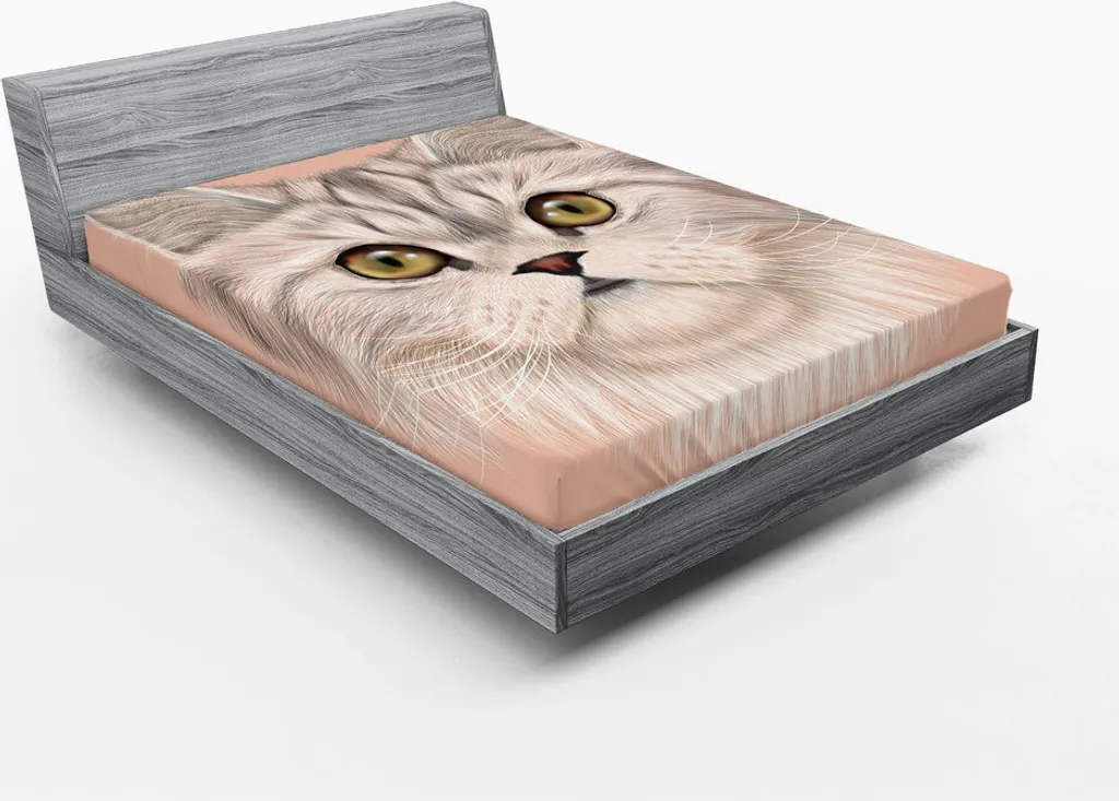 Drap-housse 180x200 cm Décoration Chat pour Chambre Adulte et Enfant