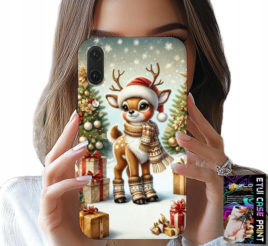 Cover Natalizia Huawei P20 Renna HD + Screen Protector in Vetro
