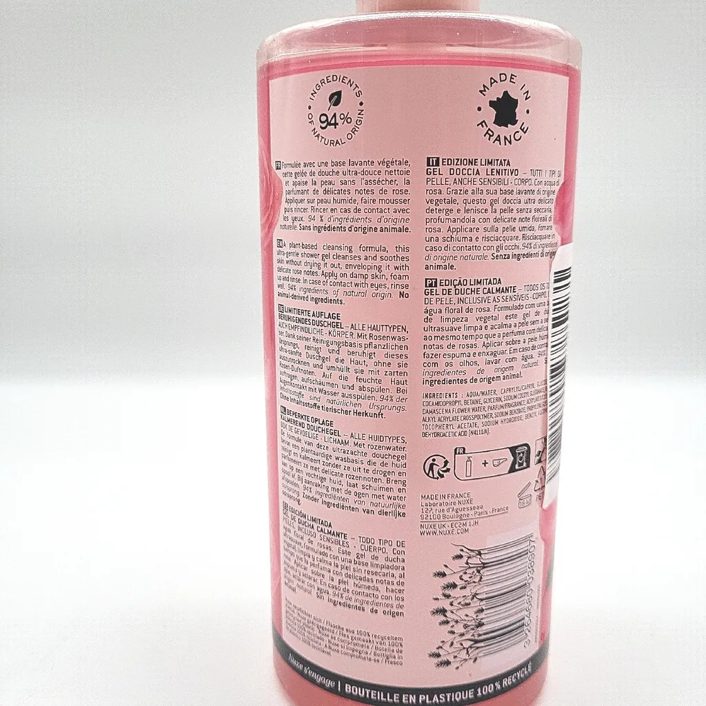 Nuxe Very Rose Gel Douche Apaisant 750 ml - Soin Nettoyant Hydratant