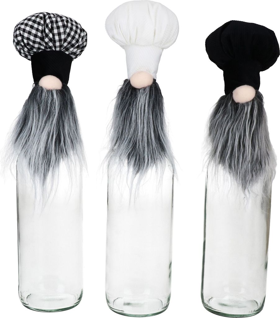 6tlg Set Deko-Haube Erkas Geradhalsflasche 1L Flaschenüberzug Weihnachten