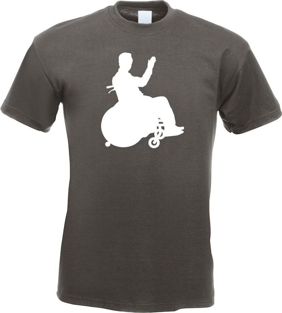 Kiwistar - T-Shirt - Graphit - Rollstuhl Behindert Figur Motiv Bedruckt Funshirt Design Print - mit Motiv Bedruckt - Funshirt Design - Sport - Frei...