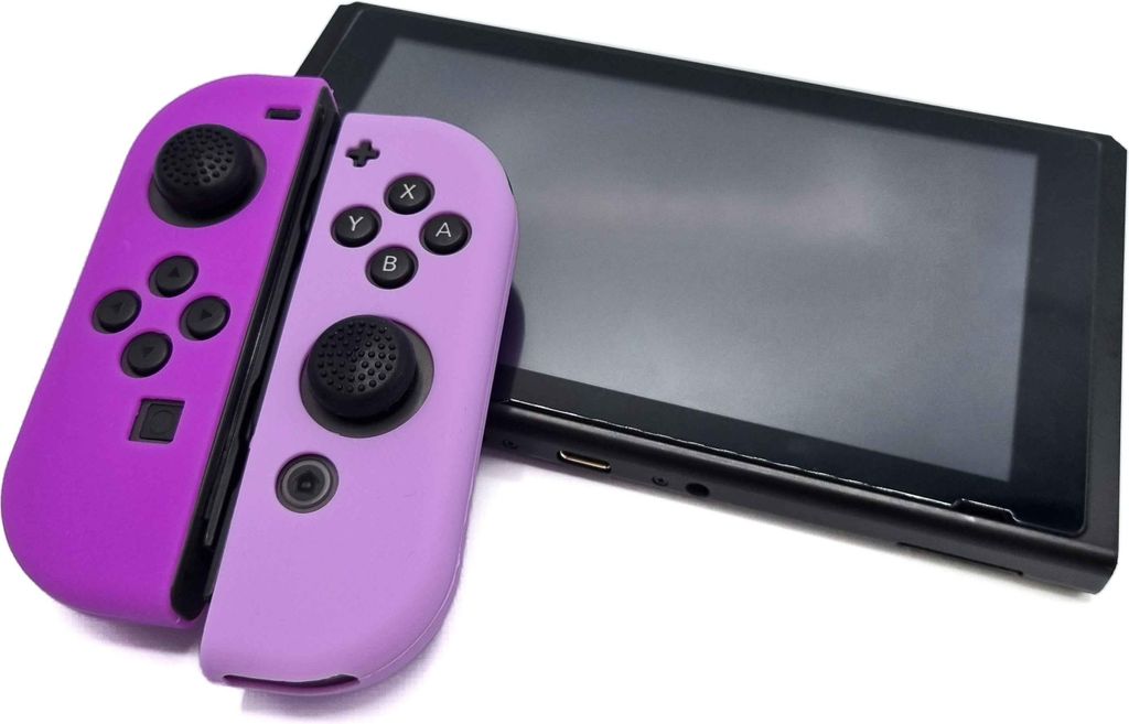 Nintendo Switch 1 Hüllen & Skins – Performance-Gaming-Hülle – Soft Grip-Abdeckungen – Rutschfestes Joy-Con-Controller-Zubehör – Lila/Fli...