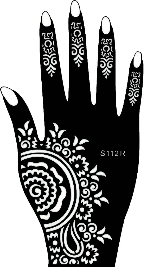 Henna Tattoo Schablone für die rechte Hand
