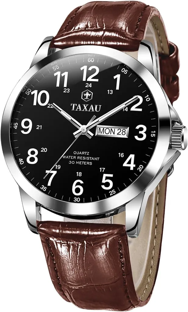 Orologio Elegante Uomo Pelle Impermeabile Data - Quadrante Luminoso