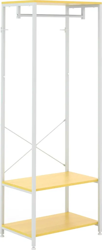 Portemanteau bois naturel avec étagère chaussures 60x40x167,5 cm