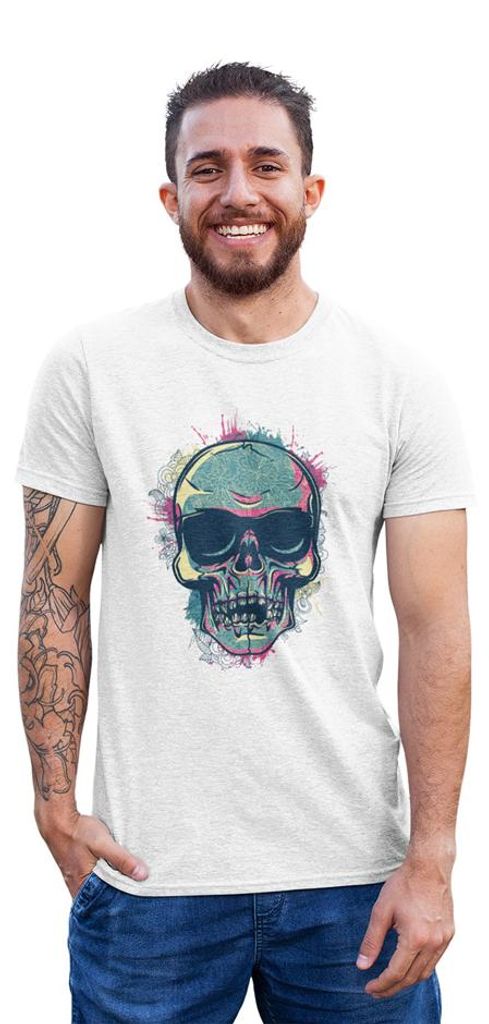 D&B Uni Polo ST00027 Skull Weiß-Größe 4XL