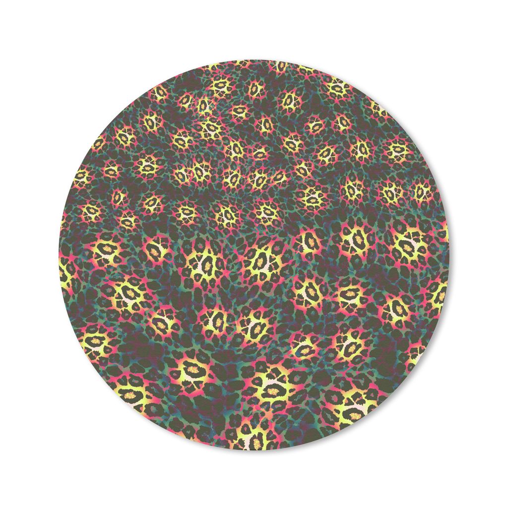 MuchoWow Mauspad Mousepad Leopard - Muster - Farbenfroh 50x50 cm - Mousepads - Maus Mat - Pad - Mausunterlage - Vinyl
