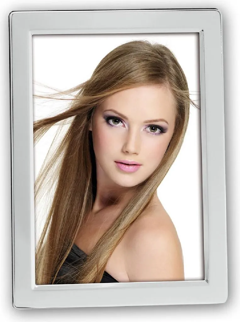 Cadre photo EWA 15x20 cm argenté avec finition métal et verre premium