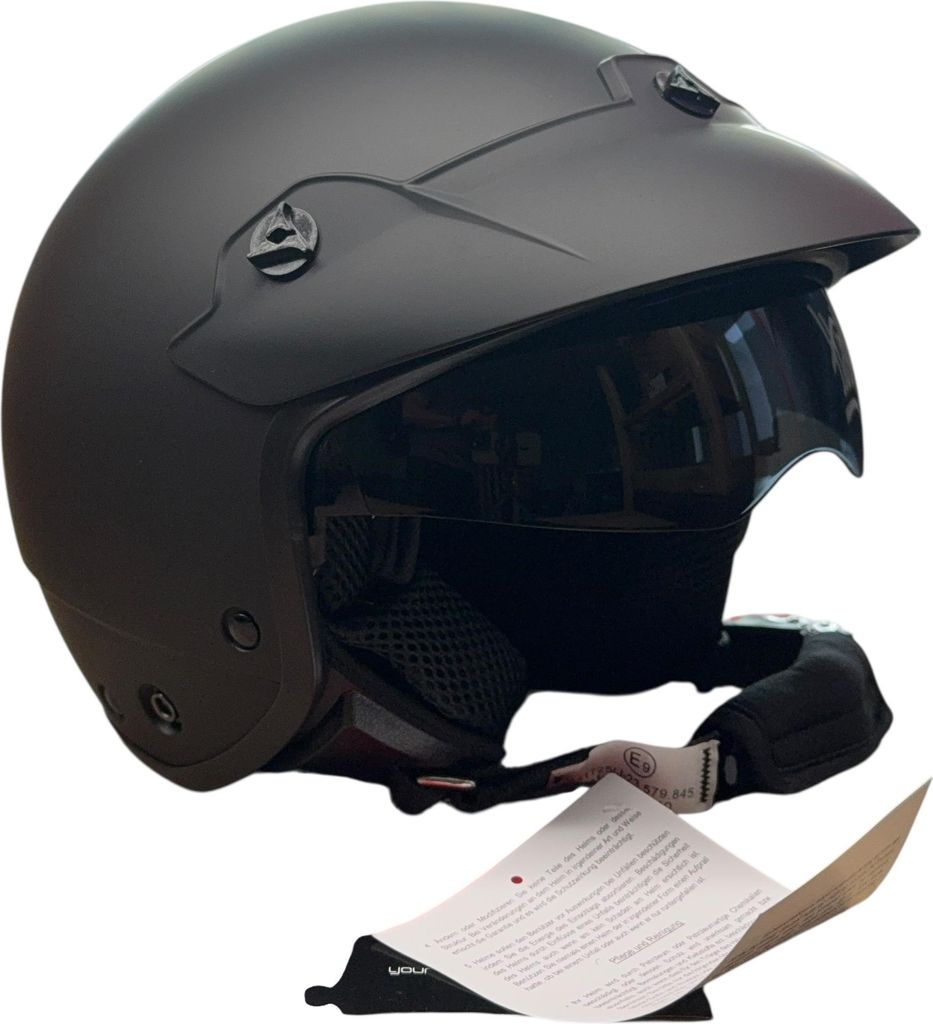 protectWEAR Jethelm Motorradhelm mit integriertem Sonnenvisier und Schild H740 - S