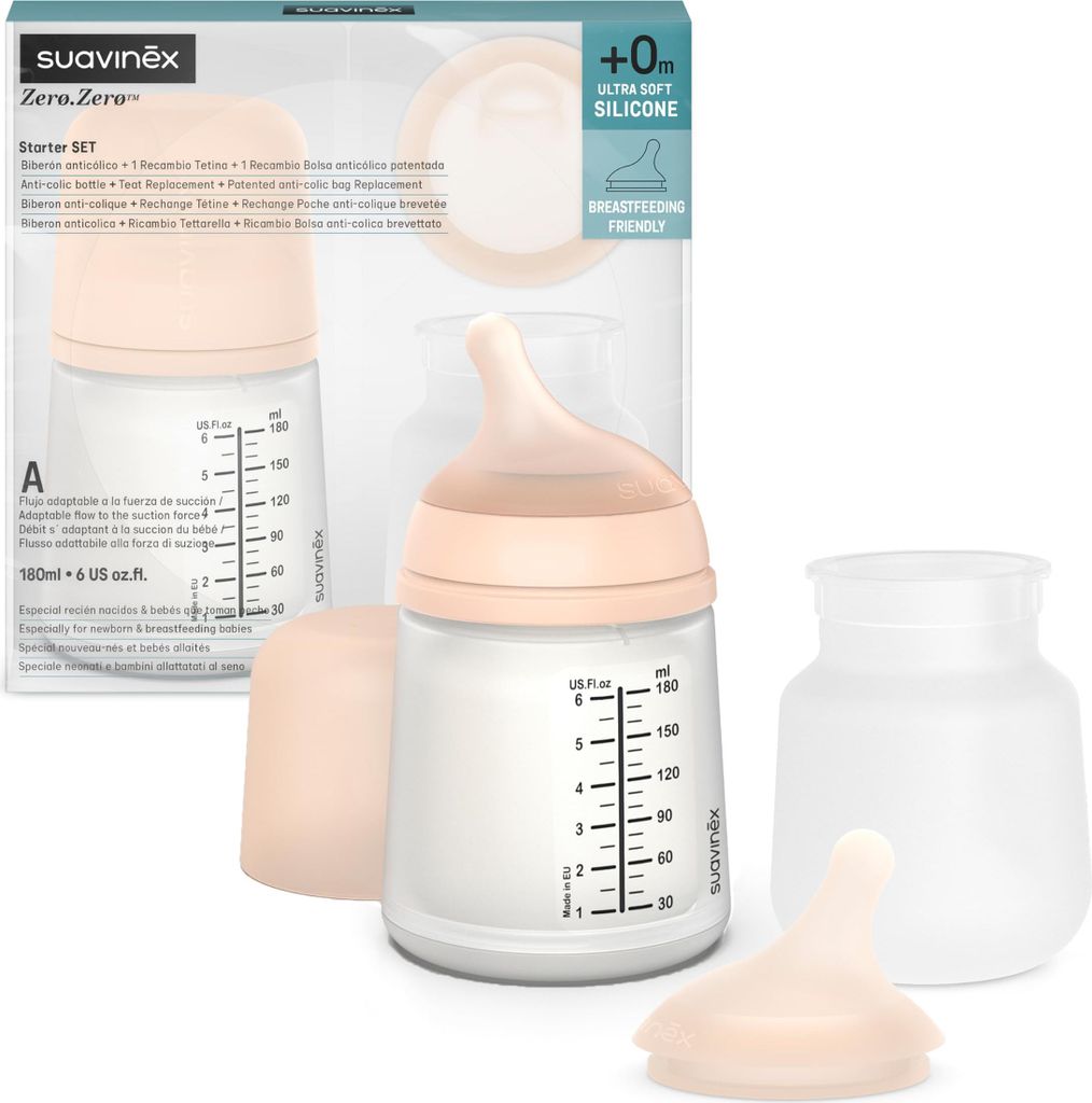 Suavinex, Set Zero Zero-Babyflasche. Anti-Kolik-Babyflasche Produktbild 