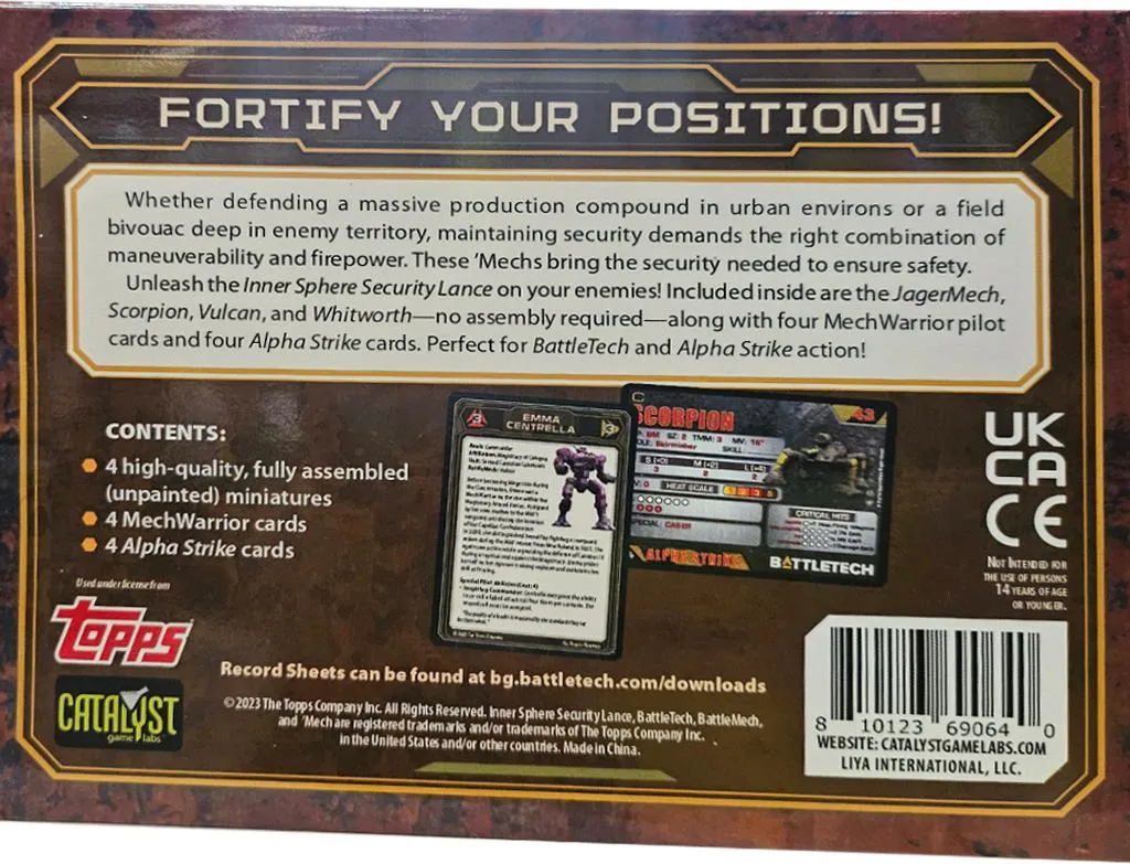 Battletech : Lance de Sécurité de la Sphère Intérieure - Pack de 4 Mechs - 2