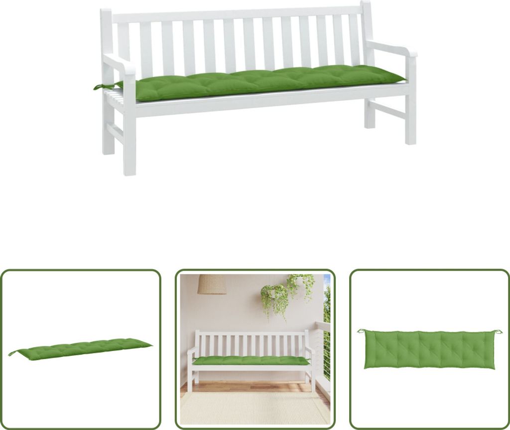 The Living Store Gartenbank-Auflage Melange Grün 180x50x7 cm Stoff