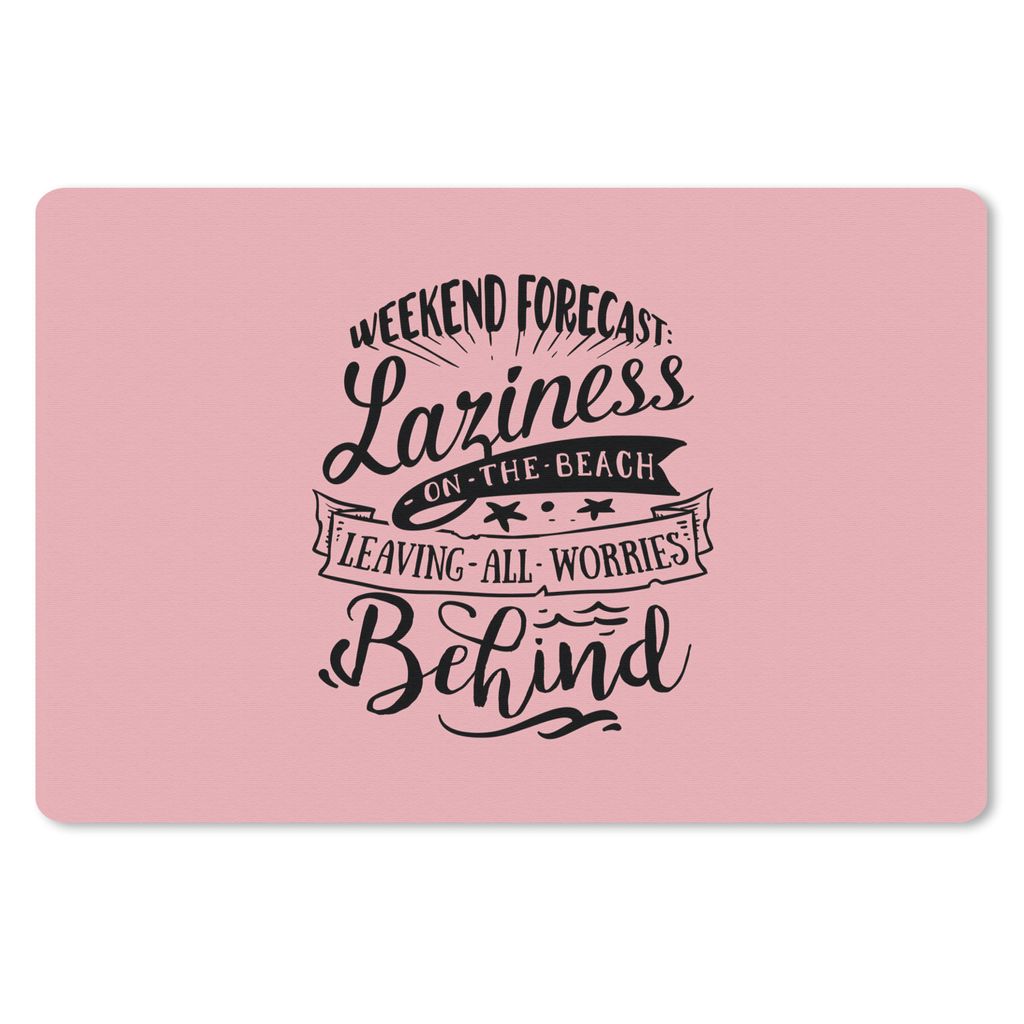 MuchoWow Mauspad Mousepad Sommer - Zitat - Rosa 27x18 cm - Mousepads - Maus Mat - Pad - Mausunterlage - Büroartikel - Desk Matten