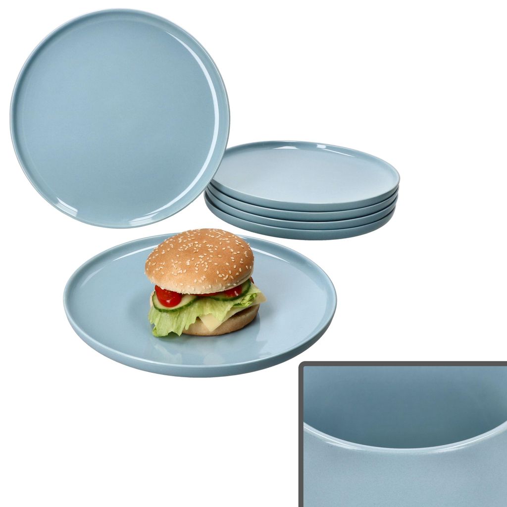 Ritzenhoff 6x Jasper jídelní talíř Ø25,2cm šedomodrý Obrázek produktu 