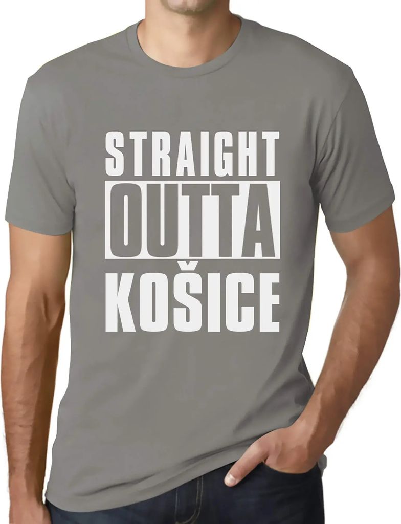 Herren Grafik T-Shirt Straight Outta Košice Öko-Verantwortlich Vintage Jahrgang Kurzarm Lustige Druck Geburtstag Geschenk Mann