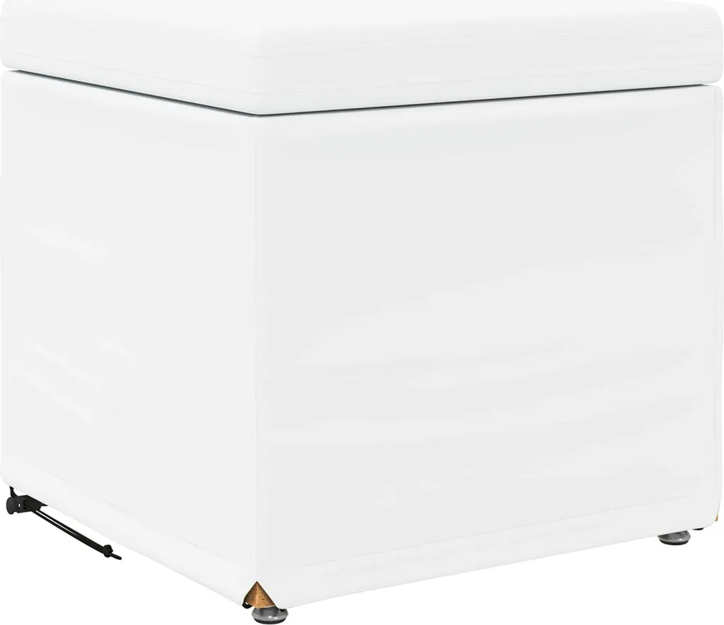 SYFAX™ Pouf Bianco e Legno Ingegnerizzato - 1