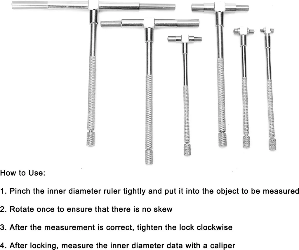 Set de 6 jauges d'alésage réglables avec piston à ressort et blocage vis - 18