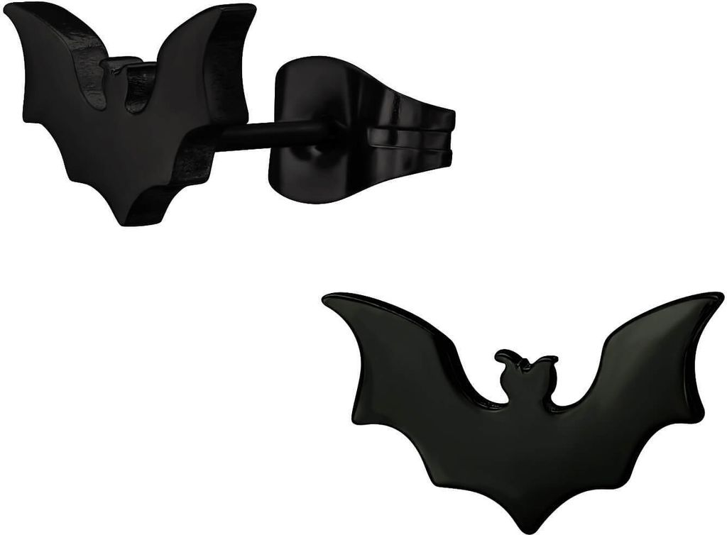 Ohrringe Ohrstecker 316L Chirurgenstahl mit Fledermaus in Produktbild 