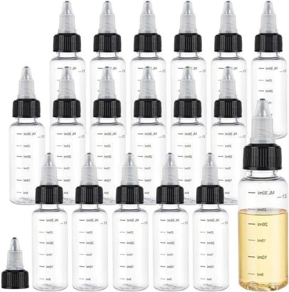 Bouteilles souples transparentes avec échelle de mesure 30ml x18