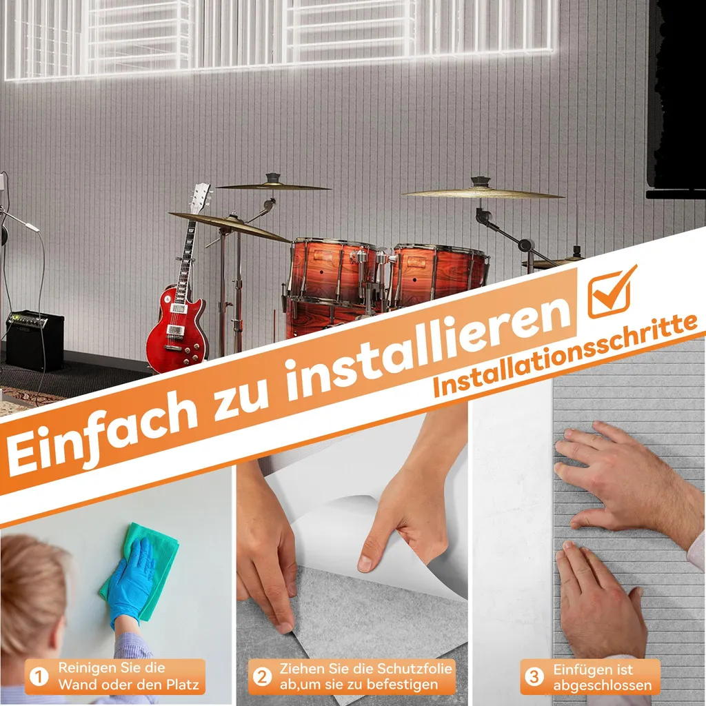 Kit Acoustique Studio et Home Gaming 120x60cm Panneaux Gris 4 Pièces - 4
