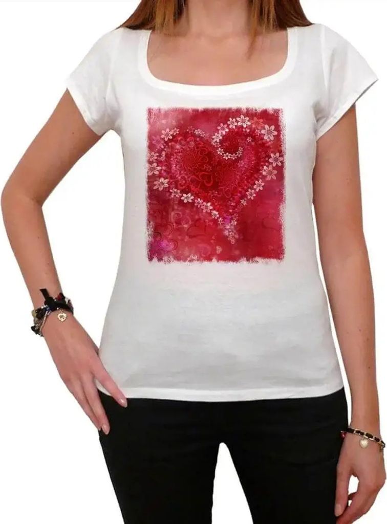 Damen Grafik T-Shirt Blumen zum Valentinstag – Valentines Day Flowers – Öko-Verantwortlich Vintage Jahrgang Kurzarm Lustige Druck Geburtstag G...