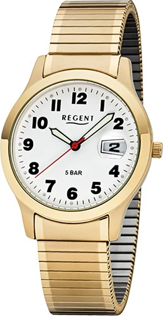 Montre Homme Analogique Regent Or F-1017 Idéale pour Tenue Chic et Affaires