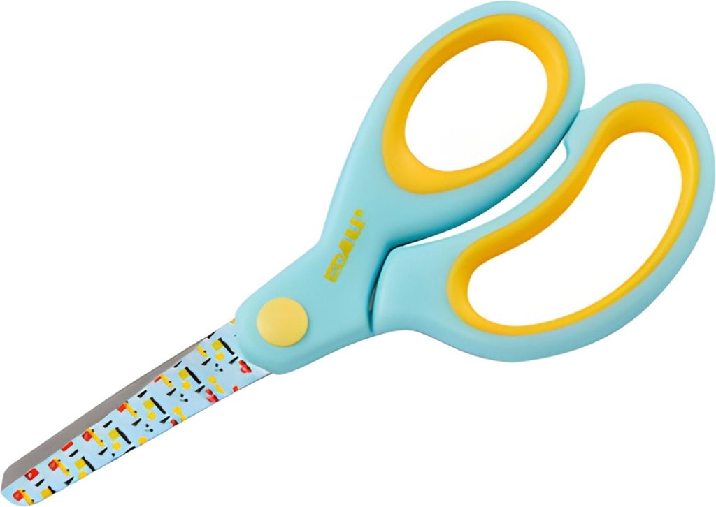 Dahle Bunte Kinderschere Kids rund 5 Zoll (13cm) türkis, Motiv: Cars, Rechtshand