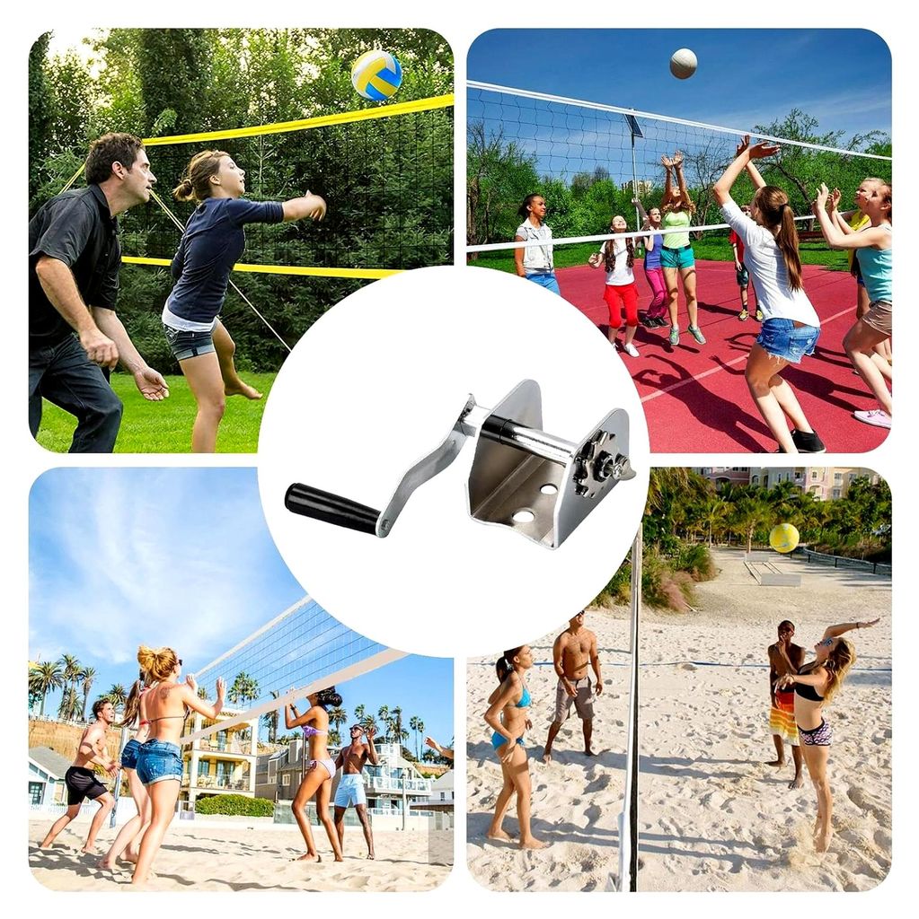 Badminton Netz Spannwerkzeug, Handkurbel für Volleyball Netz Spannvorrichtung | Tragbare Metallwinde für Tennis Sport Outdoor Training