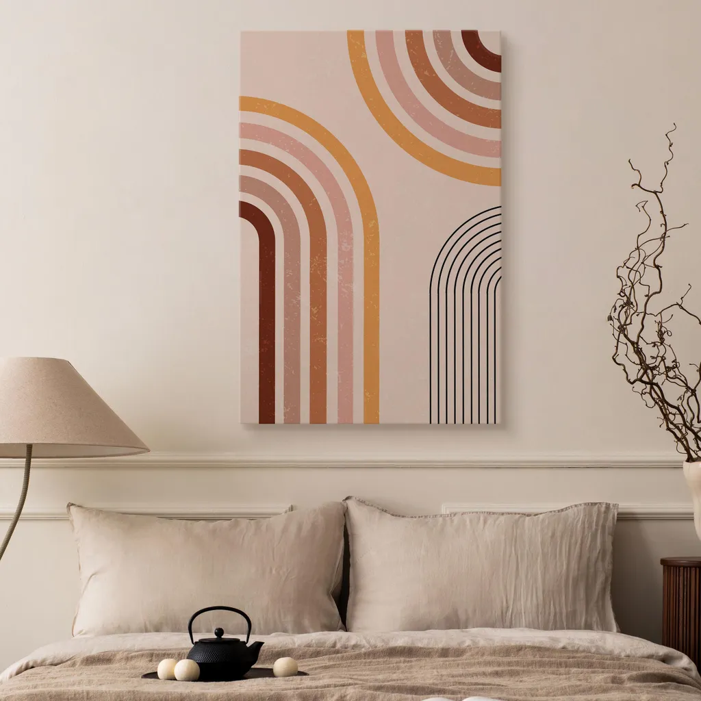 Tableau Boho Géométrique Muralo avec Toile de Qualité Supérieure 80x120 - 5