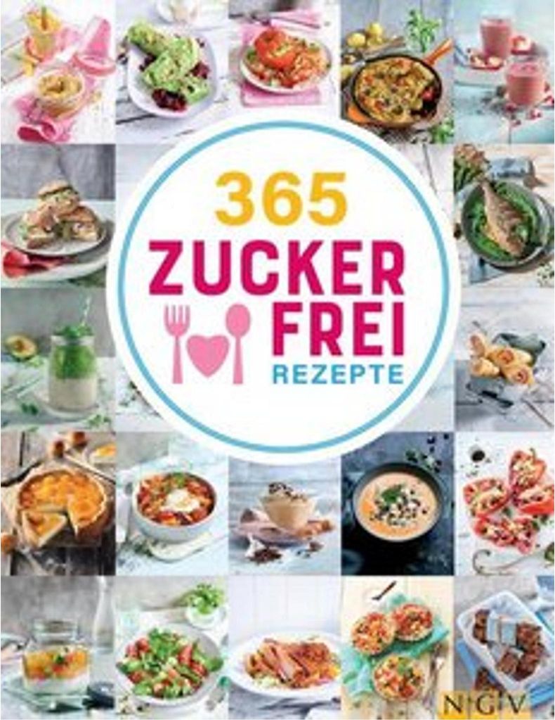A collage of various food dishes and a cookbook cover.