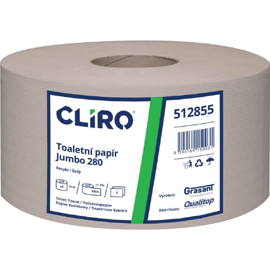 Toilettenpapier JUMBO 280mm recycelt 1 Rolle - 6 Rollen