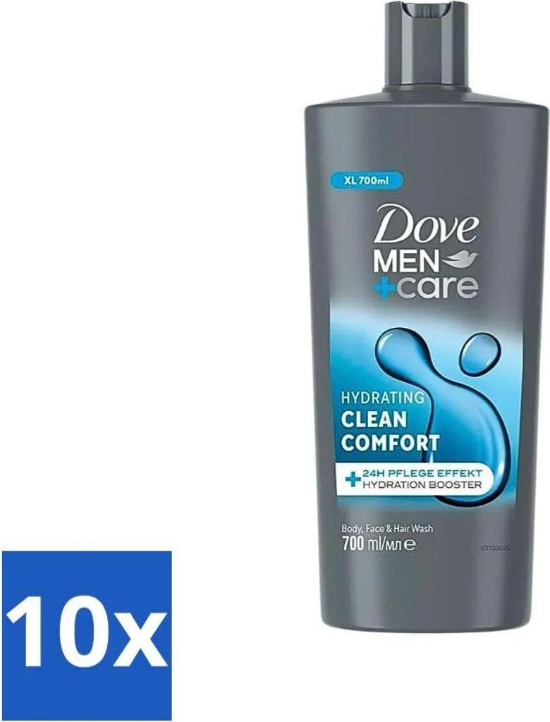 Dove Men+Care Clean Comfort 3 in 1 - 700ml x 10 - Gel Doccia Post-Workout