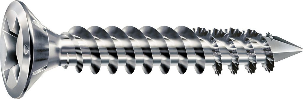 SPAX-FEX CUT SPAX-FEX CUT Beschlagschraube 4,0x38 mm | PH 2 | Stahl silber | für PVC-Holzprofile | 2000 Stück