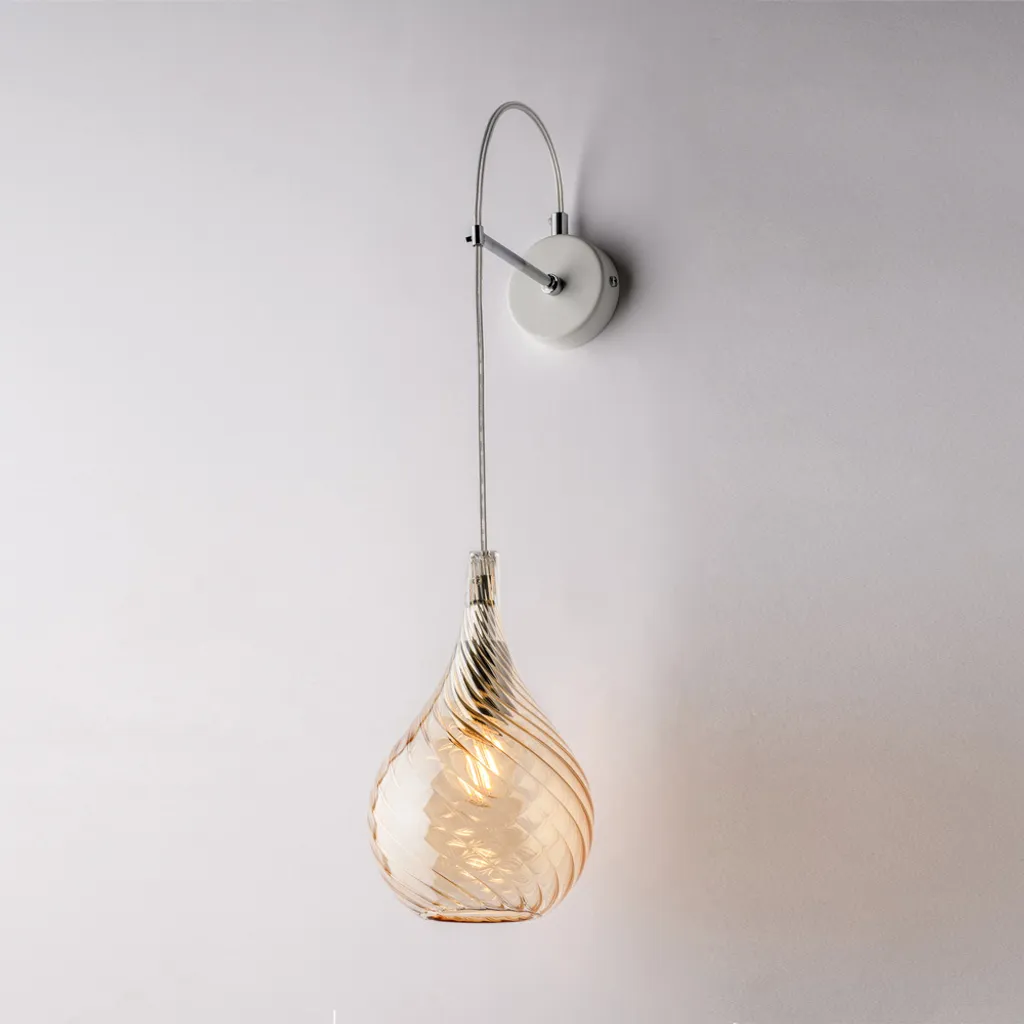 Pluvia Applique en fer et verre pyrex ambré 1 lumière BL264-AP1-AM