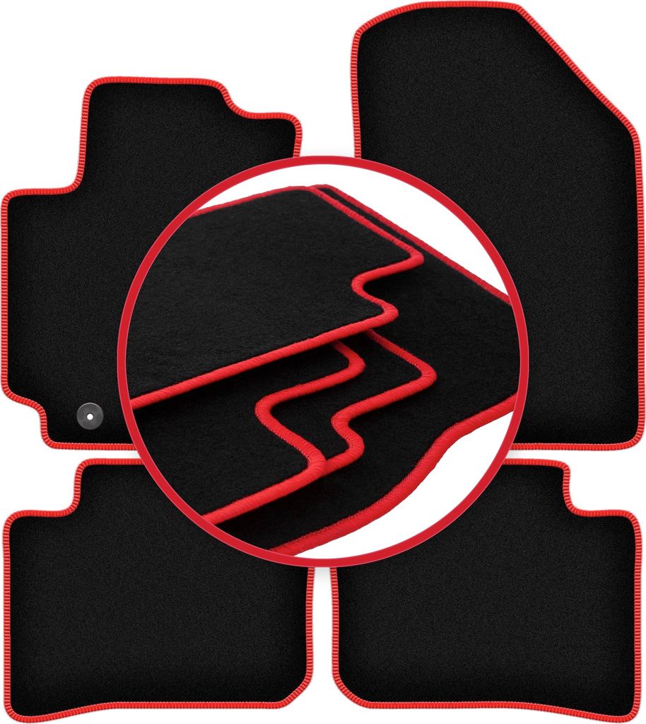 CARLUX-RED Autofußmatten für: Hyundai i10 III Fließheck (2019-)