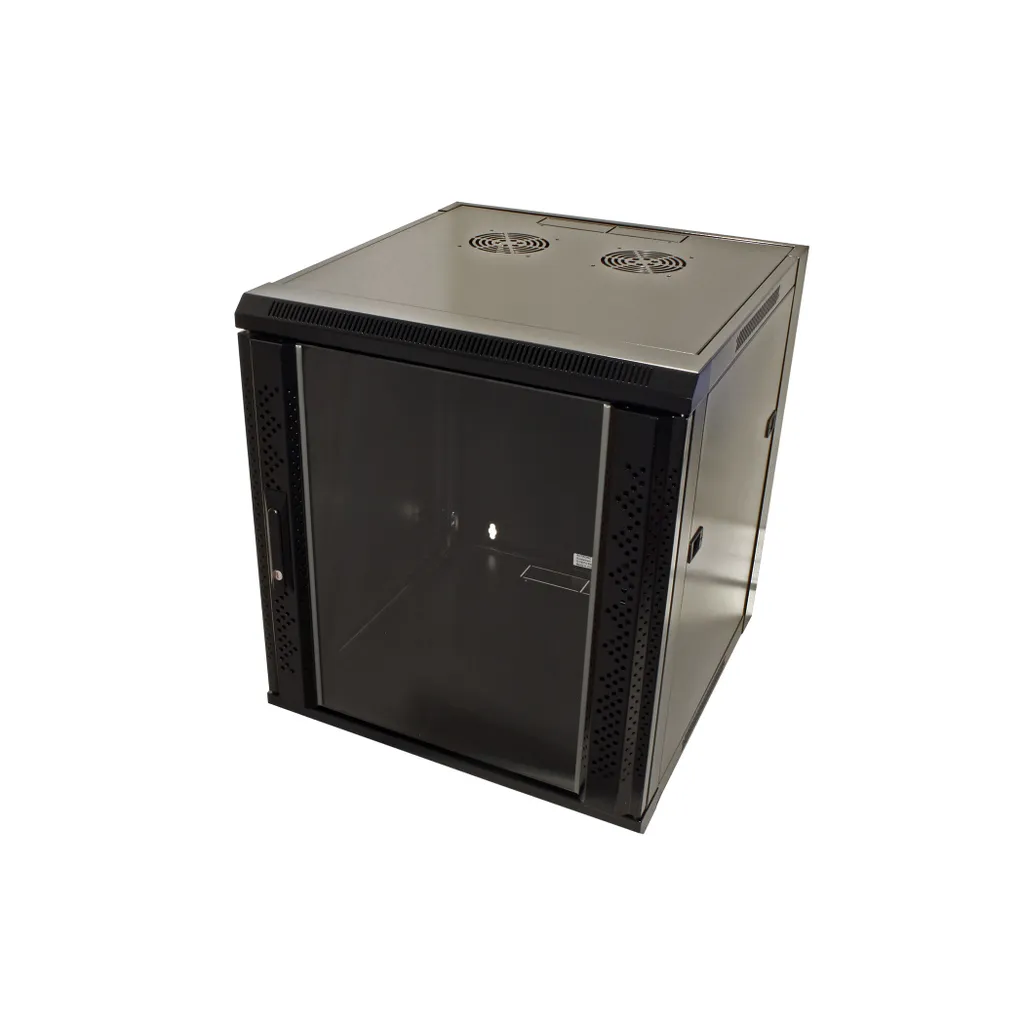 Armoire Réseau 12U VALUE Rack de Brassage Mural 634x570x600mm Noir Kit
