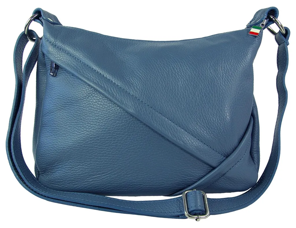 Sac bandoulière cuir Florence bleu pétrole : chic, léger et sécurisé